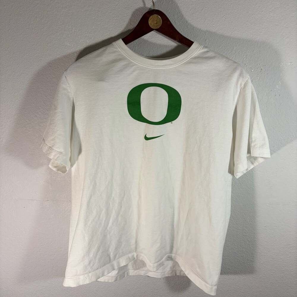 Nike Oregon Ducks University T-Shirt Size M White Green Logo